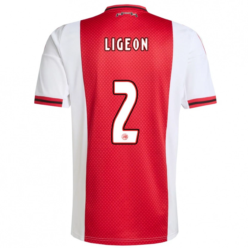 Danxen Børn Ruben Ligeon #2 Rød Hvid Hjemmebane Spillertrøjer 2025/26 Trøje T-Shirt