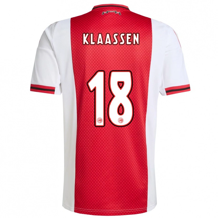 Danxen Børn Davy Klaassen #18 Rød Hvid Hjemmebane Spillertrøjer 2025/26 Trøje T-Shirt