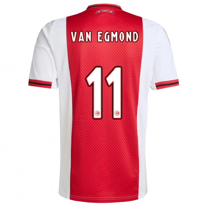 Danxen Børn Bo Van Egmond #11 Rød Hvid Hjemmebane Spillertrøjer 2025/26 Trøje T-Shirt