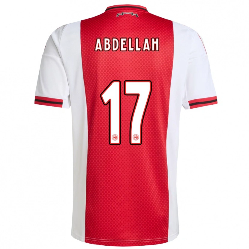 Danxen Børn Abdellah Ouazane #17 Rød Hvid Hjemmebane Spillertrøjer 2025/26 Trøje T-Shirt
