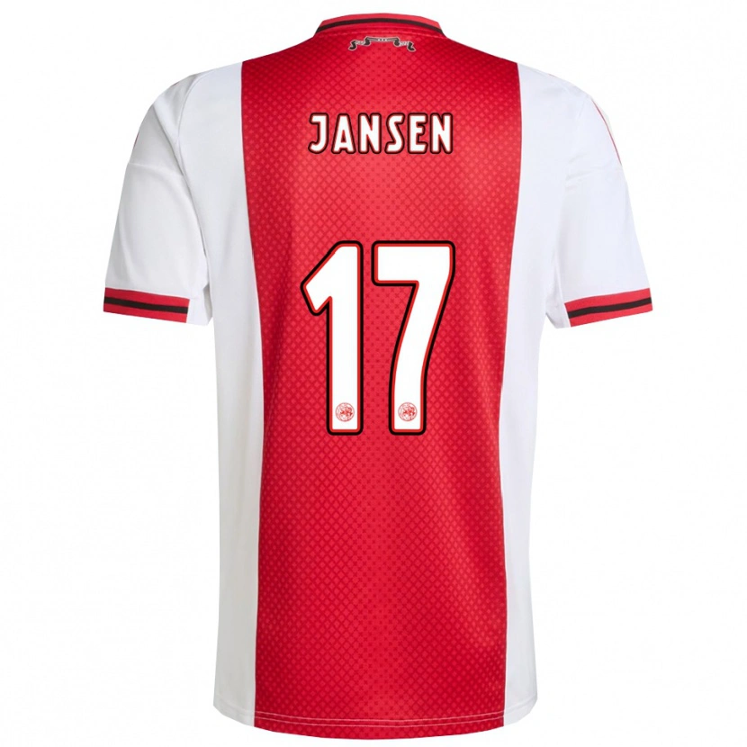 Danxen Børn Bente Jansen #17 Rød Hvid Hjemmebane Spillertrøjer 2025/26 Trøje T-Shirt