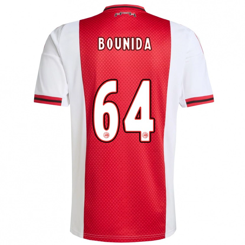 Danxen Børn Rayane Bounida #64 Rød Hvid Hjemmebane Spillertrøjer 2025/26 Trøje T-Shirt