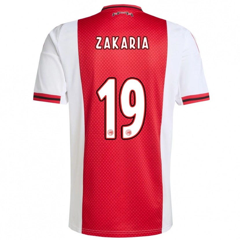 Danxen Børn Zakaria Ouazane #19 Rød Hvid Hjemmebane Spillertrøjer 2025/26 Trøje T-Shirt