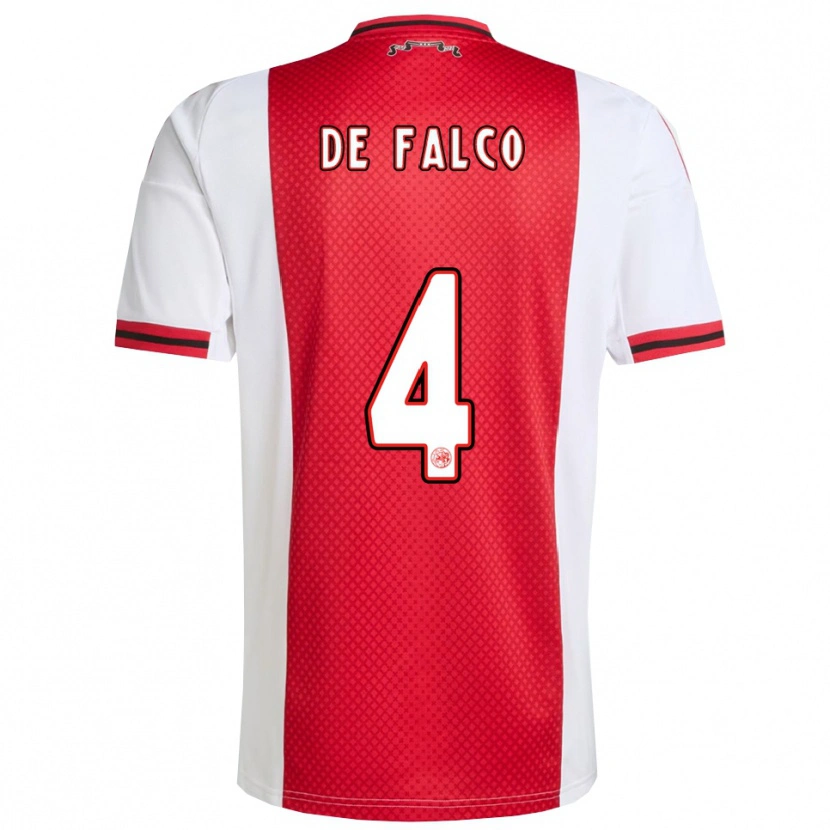 Danxen Børn Sinclair De Falco #4 Rød Hvid Hjemmebane Spillertrøjer 2025/26 Trøje T-Shirt