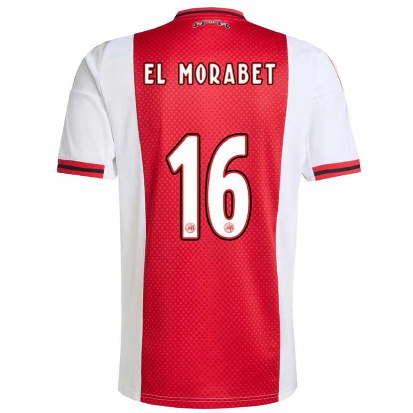 Danxen Børn Younes El Morabet #16 Rød Hvid Hjemmebane Spillertrøjer 2025/26 Trøje T-Shirt