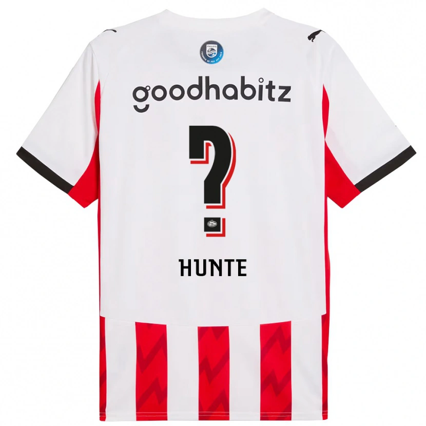 Danxen Børn Jerayno Hunte #0 Rød Hvid Hjemmebane Spillertrøjer 2025/26 Trøje T-Shirt