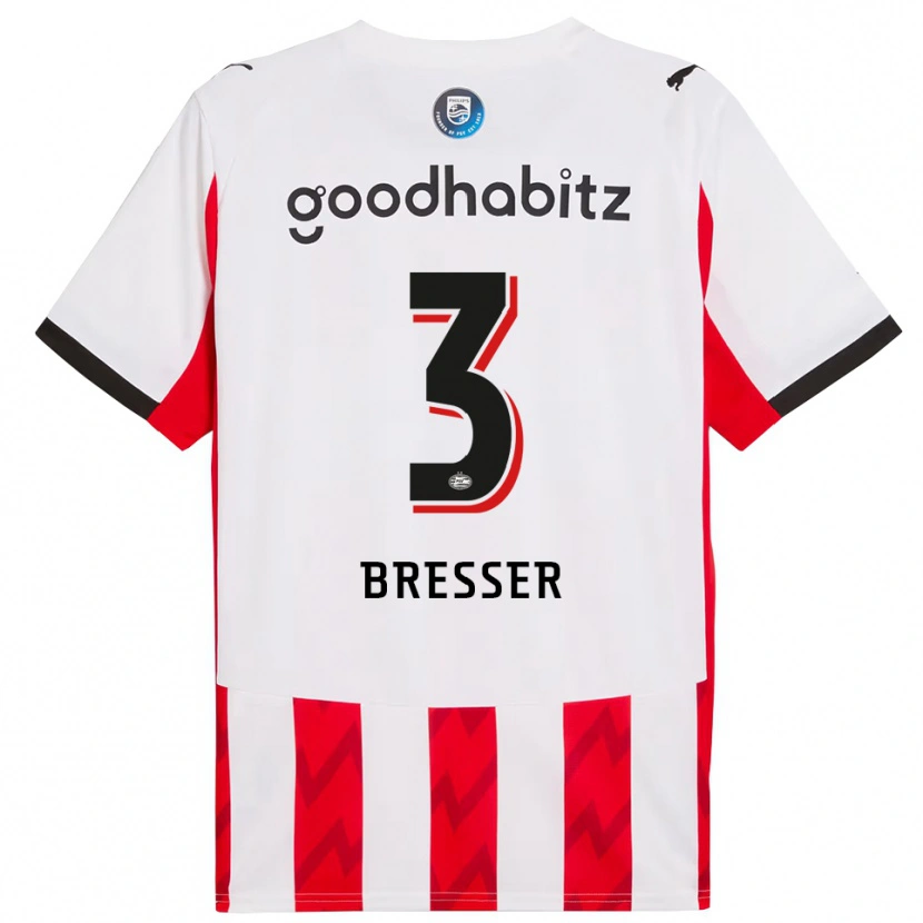 Danxen Børn Michael Bresser #3 Rød Hvid Hjemmebane Spillertrøjer 2025/26 Trøje T-Shirt
