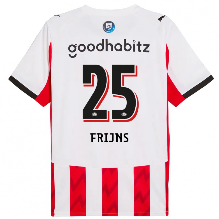 Danxen Børn Emma Frijns #25 Rød Hvid Hjemmebane Spillertrøjer 2025/26 Trøje T-Shirt