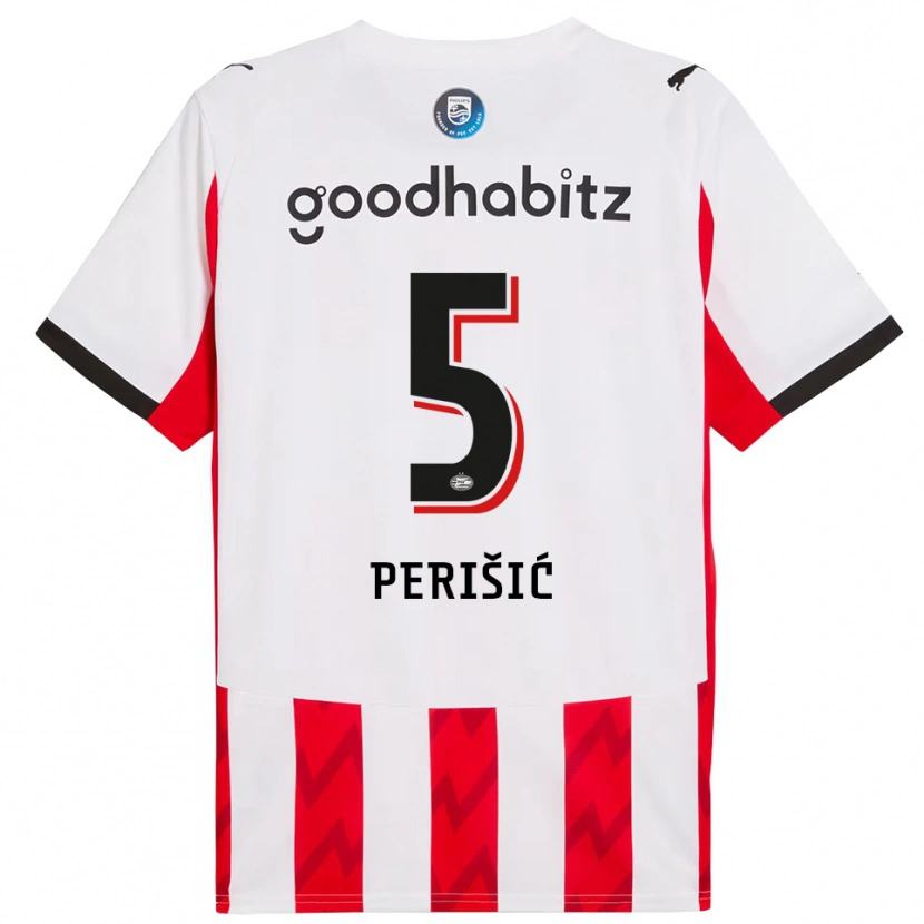 Danxen Børn Ivan Perišić #5 Rød Hvid Hjemmebane Spillertrøjer 2025/26 Trøje T-Shirt