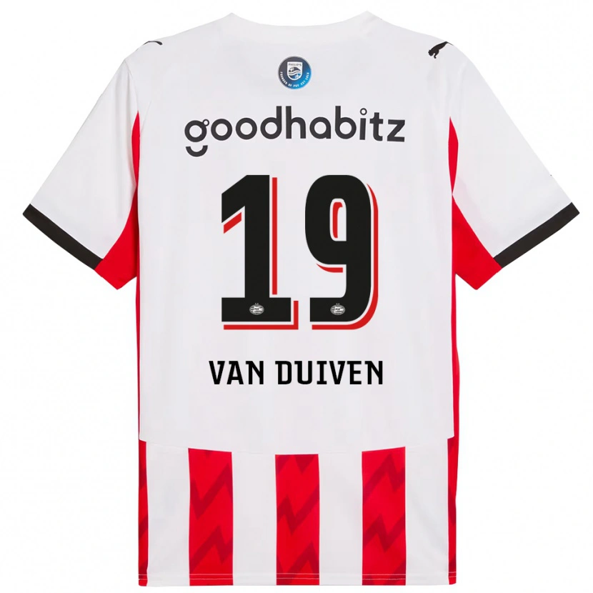 Danxen Børn Jason Van Duiven #19 Rød Hvid Hjemmebane Spillertrøjer 2025/26 Trøje T-Shirt