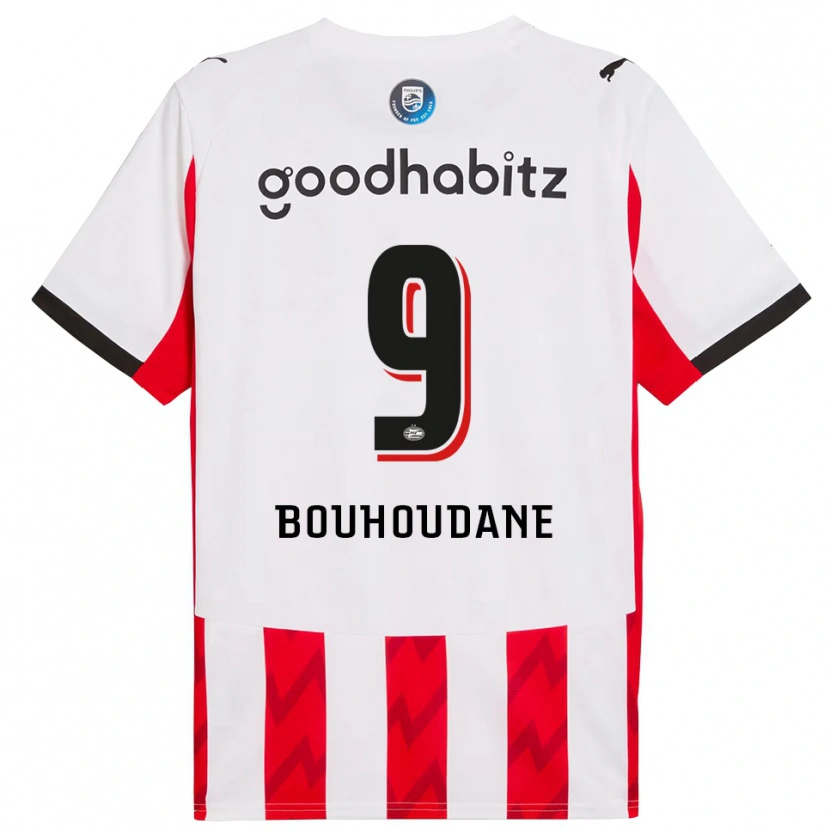 Danxen Børn Sami Bouhoudane #9 Rød Hvid Hjemmebane Spillertrøjer 2025/26 Trøje T-Shirt