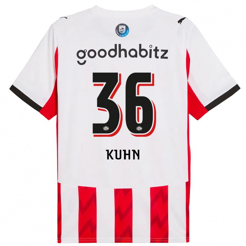 Danxen Børn Wessel Kuhn #36 Rød Hvid Hjemmebane Spillertrøjer 2025/26 Trøje T-Shirt