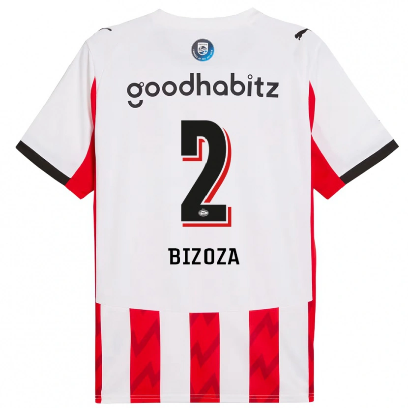 Danxen Børn Kevin Bizoza #2 Rød Hvid Hjemmebane Spillertrøjer 2025/26 Trøje T-Shirt