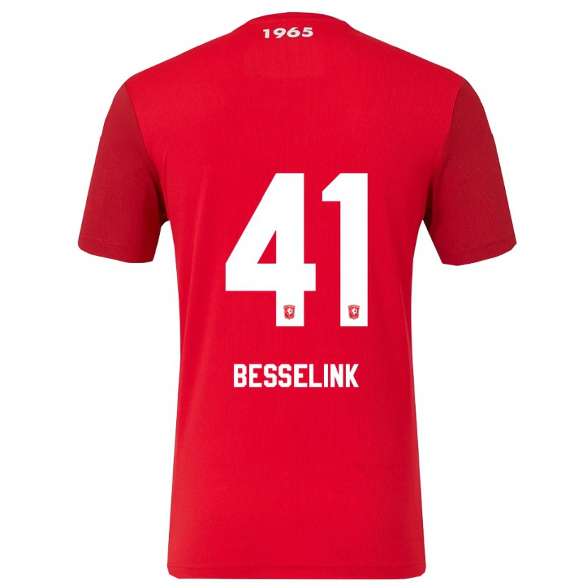 Danxen Børn Gijs Besselink #41 Rød Hvid Hjemmebane Spillertrøjer 2025/26 Trøje T-Shirt