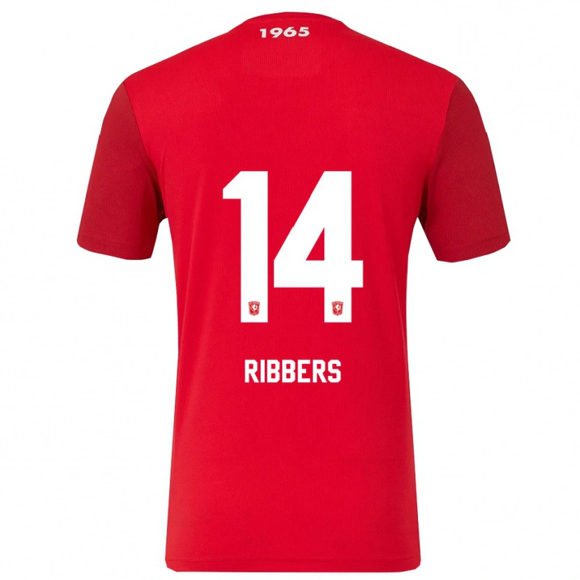 Danxen Børn Jort Ribbers #14 Rød Hvid Hjemmebane Spillertrøjer 2025/26 Trøje T-Shirt