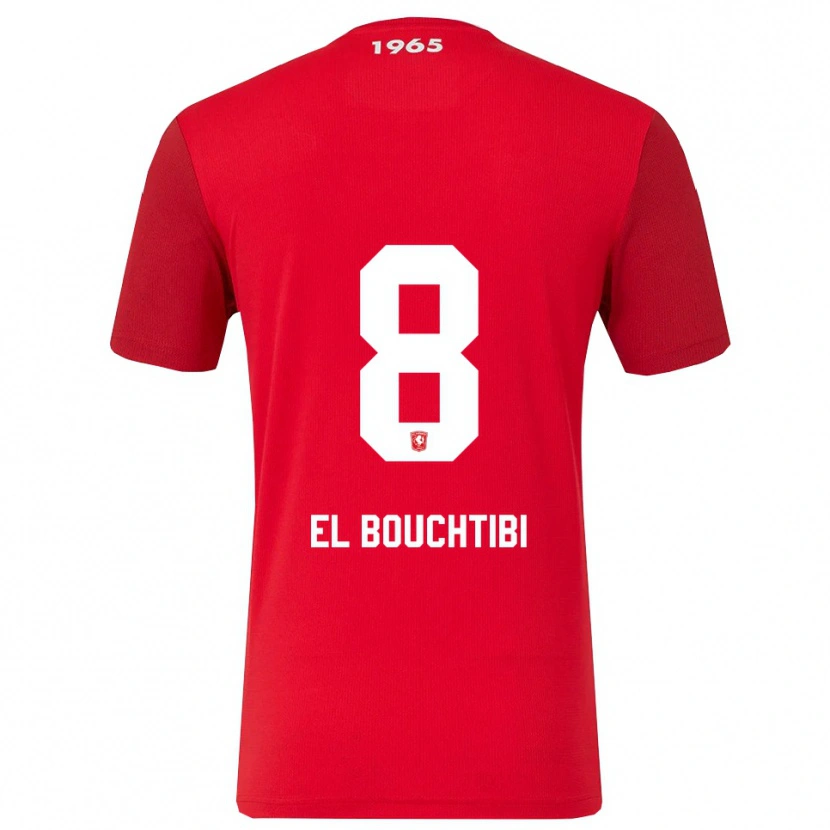 Danxen Børn Ilias El Bouchibti #8 Rød Hvid Hjemmebane Spillertrøjer 2025/26 Trøje T-Shirt
