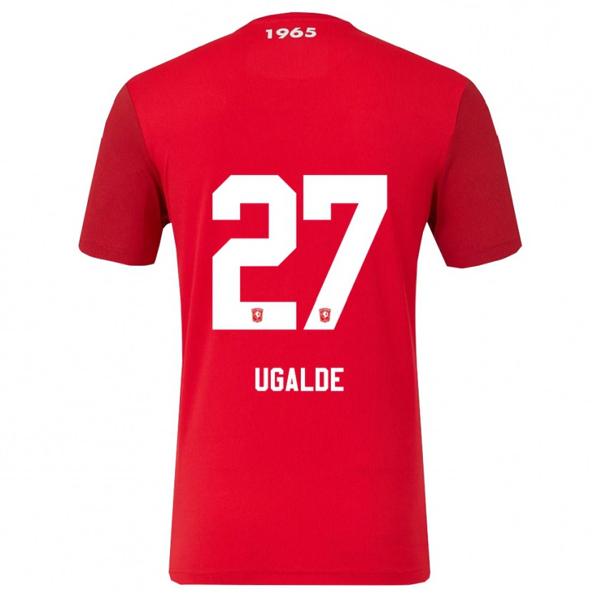 Danxen Børn Manfred Ugalde #27 Rød Hvid Hjemmebane Spillertrøjer 2025/26 Trøje T-Shirt