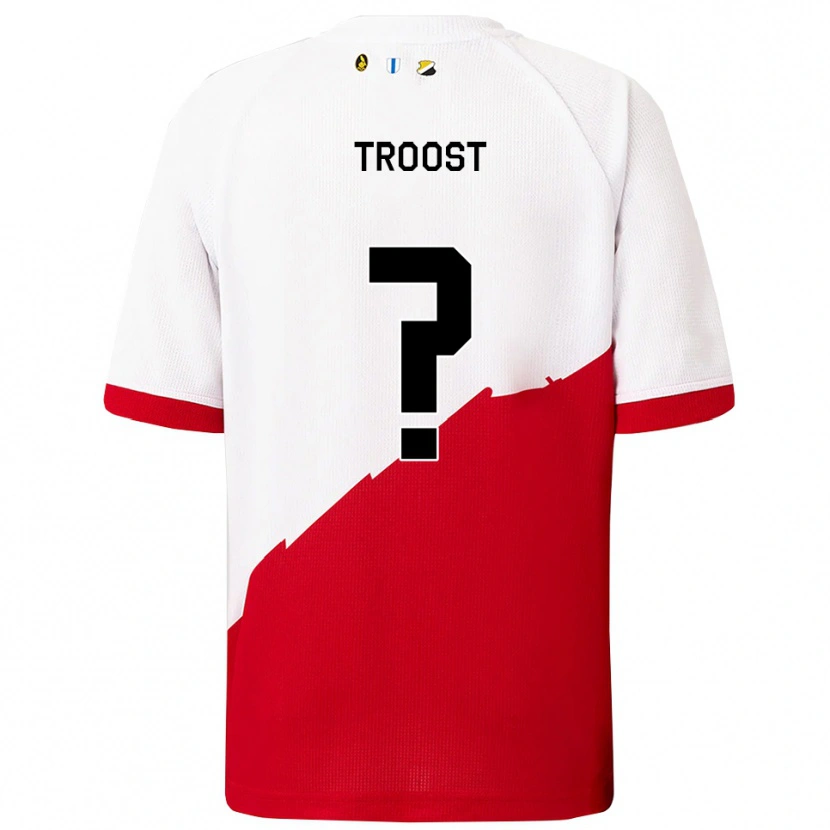 Danxen Børn Fabian Troost #0 Hvid Rød Hjemmebane Spillertrøjer 2025/26 Trøje T-Shirt