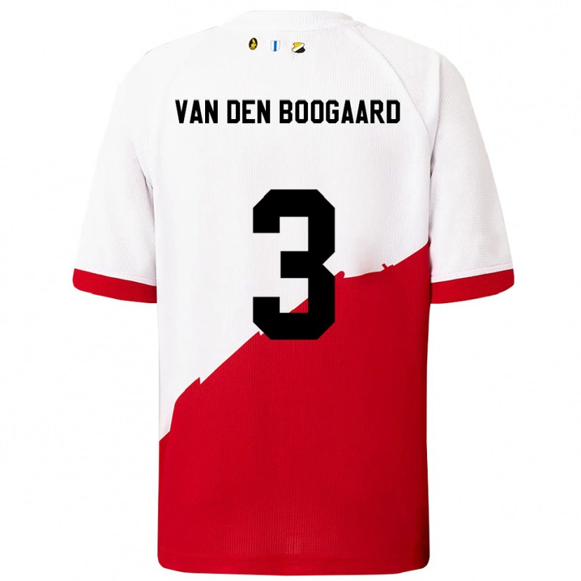 Danxen Børn Brian Van Den Boogaard #3 Hvid Rød Hjemmebane Spillertrøjer 2025/26 Trøje T-Shirt