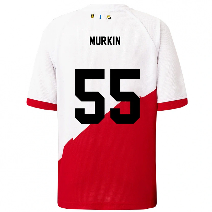 Danxen Børn Derry Murkin #55 Hvid Rød Hjemmebane Spillertrøjer 2025/26 Trøje T-Shirt