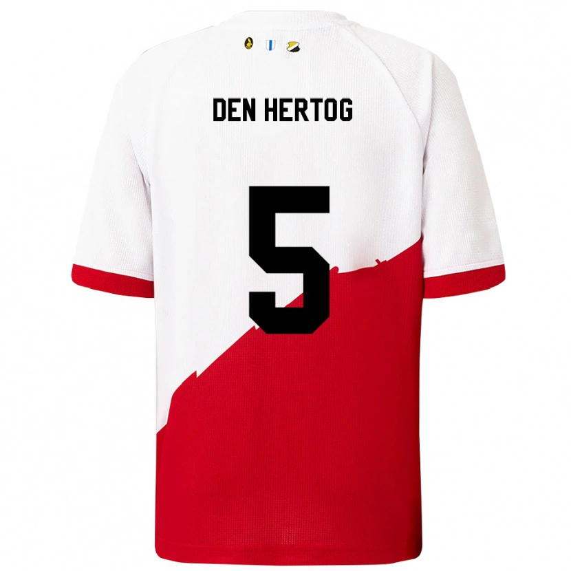 Danxen Børn Mees Den Hertog #5 Hvid Rød Hjemmebane Spillertrøjer 2025/26 Trøje T-Shirt