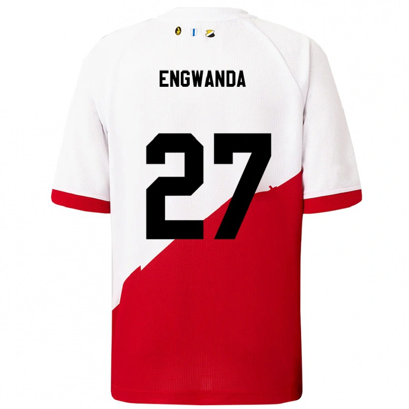 Danxen Børn Alonzo Engwanda #27 Hvid Rød Hjemmebane Spillertrøjer 2025/26 Trøje T-Shirt