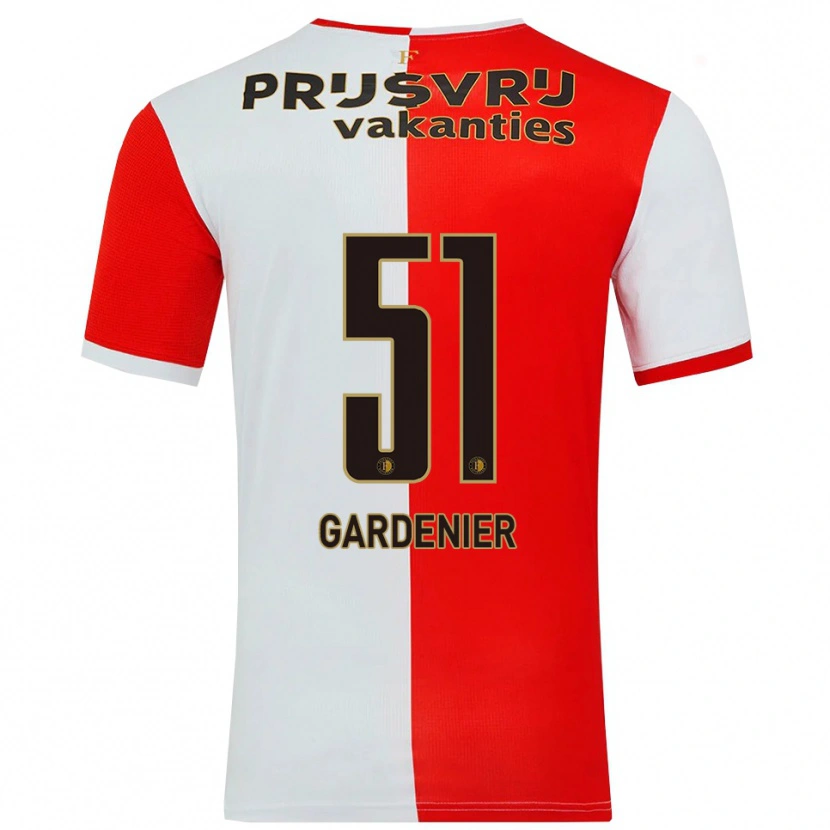 Danxen Børn Lucas Gardenier #51 Rød Hvid Hjemmebane Spillertrøjer 2025/26 Trøje T-Shirt