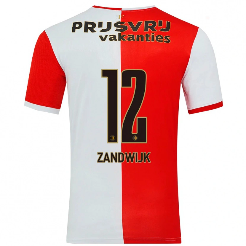 Danxen Børn Tim Zandwijk #12 Rød Hvid Hjemmebane Spillertrøjer 2025/26 Trøje T-Shirt