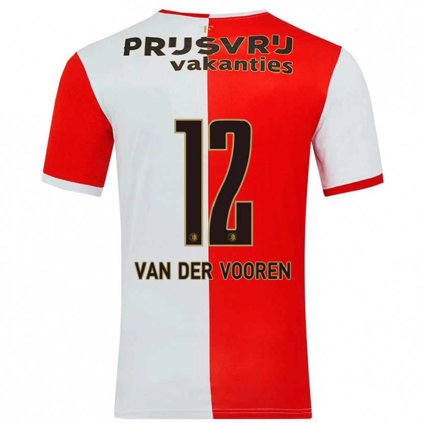 Danxen Børn Remy Van Der Vooren #12 Rød Hvid Hjemmebane Spillertrøjer 2025/26 Trøje T-Shirt
