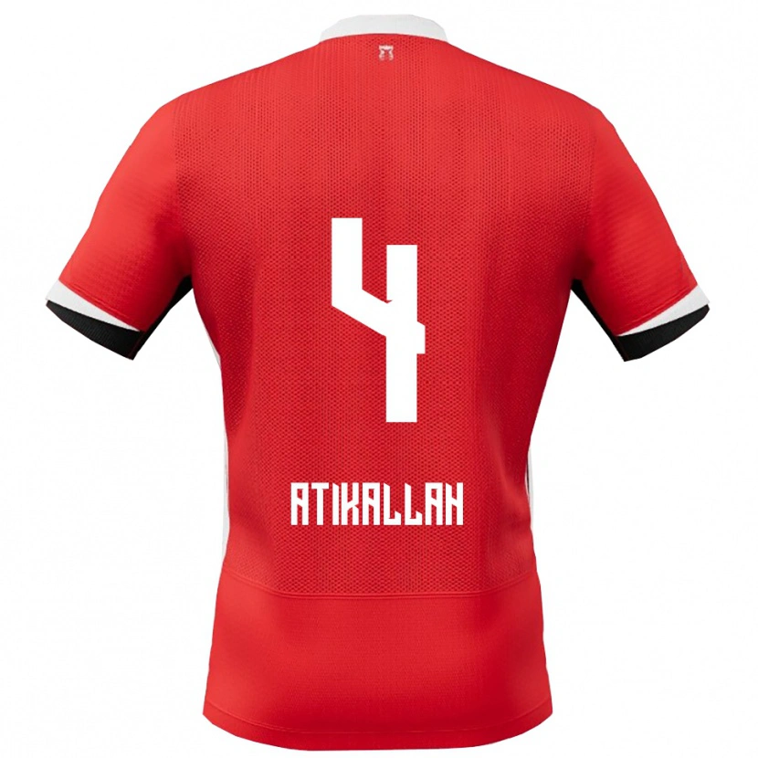 Danxen Børn Rayan Atikallah #4 Rød Hvid Hjemmebane Spillertrøjer 2025/26 Trøje T-Shirt