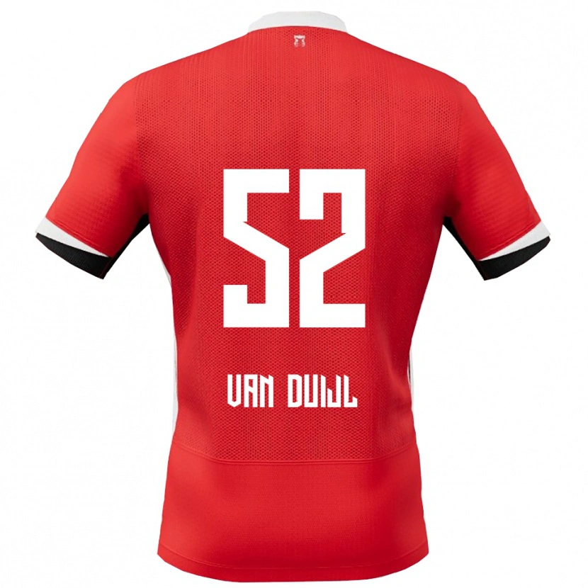 Danxen Børn Billy Van Duijl #52 Rød Hvid Hjemmebane Spillertrøjer 2025/26 Trøje T-Shirt
