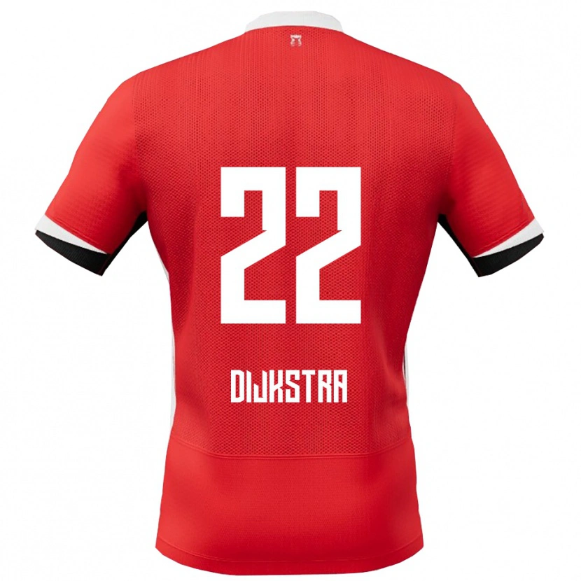 Danxen Børn Elijah Dijkstra #22 Rød Hvid Hjemmebane Spillertrøjer 2025/26 Trøje T-Shirt