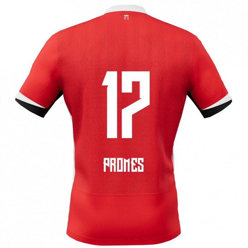 Danxen Børn Rodrigo Promes #17 Rød Hvid Hjemmebane Spillertrøjer 2025/26 Trøje T-Shirt