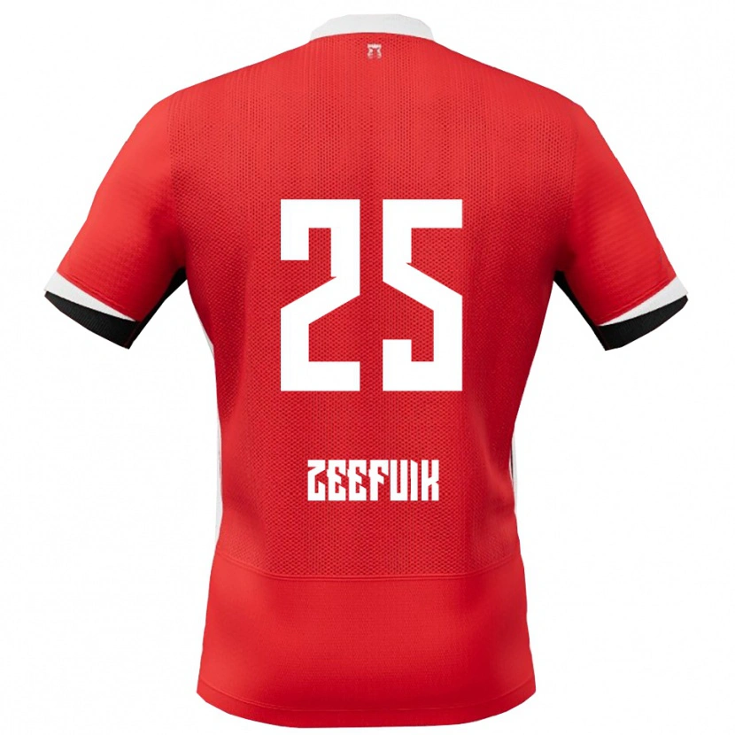 Danxen Børn Lequincio Zeefuik #25 Rød Hvid Hjemmebane Spillertrøjer 2025/26 Trøje T-Shirt