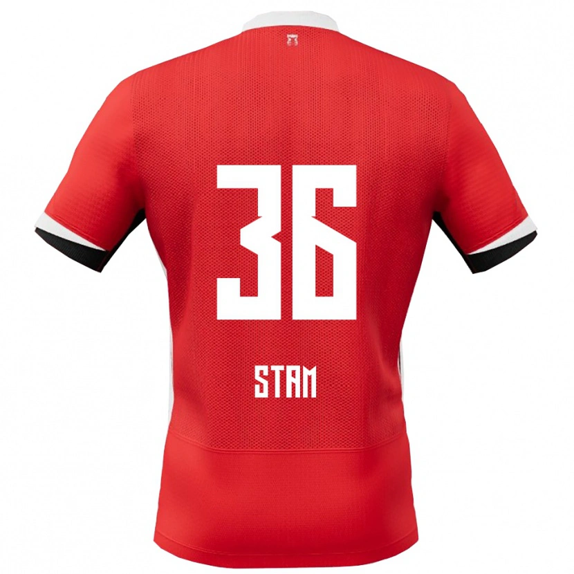 Danxen Børn Finn Stam #36 Rød Hvid Hjemmebane Spillertrøjer 2025/26 Trøje T-Shirt