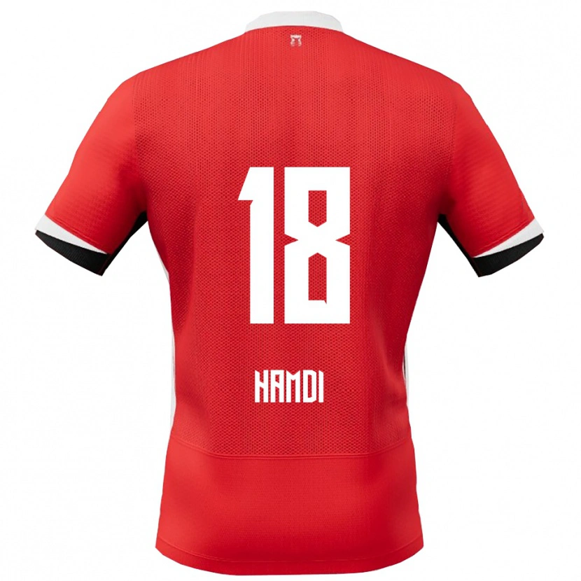 Danxen Børn Yassin Hamdi #18 Rød Hvid Hjemmebane Spillertrøjer 2025/26 Trøje T-Shirt
