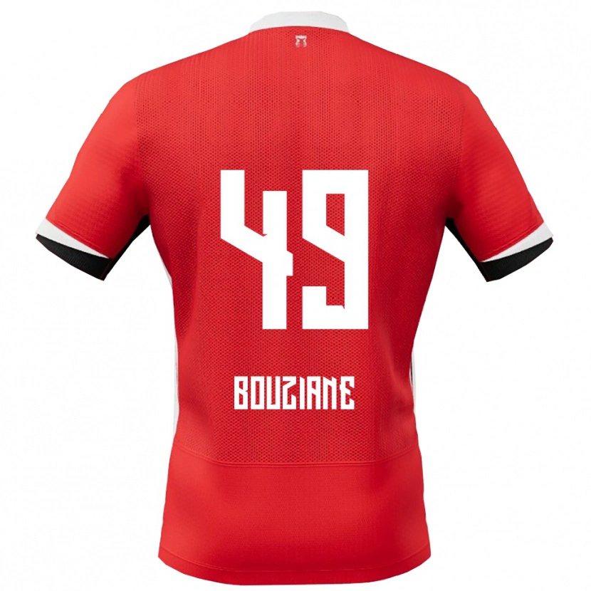 Danxen Børn Wassim Bouziane #49 Rød Hvid Hjemmebane Spillertrøjer 2025/26 Trøje T-Shirt