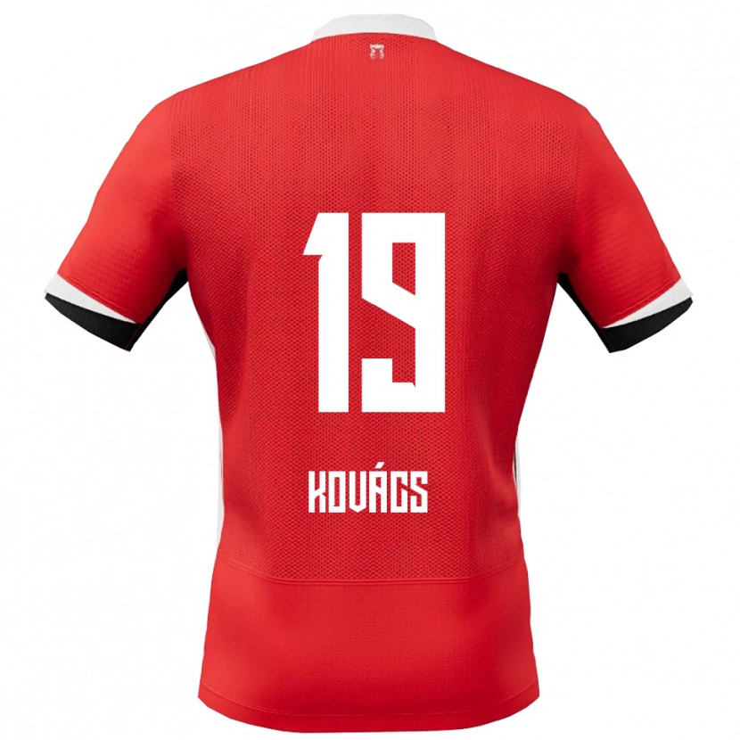 Danxen Børn Bendegúz Kovács #19 Rød Hvid Hjemmebane Spillertrøjer 2025/26 Trøje T-Shirt