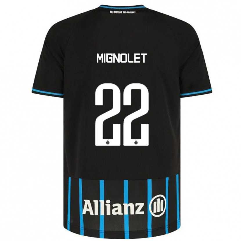 Danxen Børn Simon Mignolet #22 Sort Blå Hjemmebane Spillertrøjer 2025/26 Trøje T-Shirt