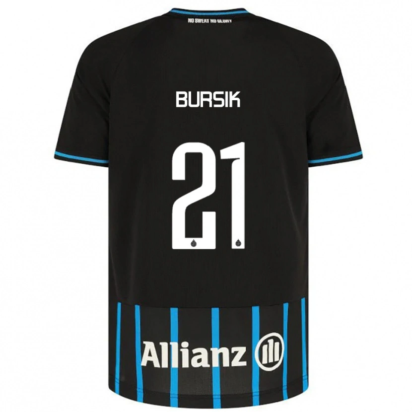 Danxen Børn Josef Bursik #21 Sort Blå Hjemmebane Spillertrøjer 2025/26 Trøje T-Shirt