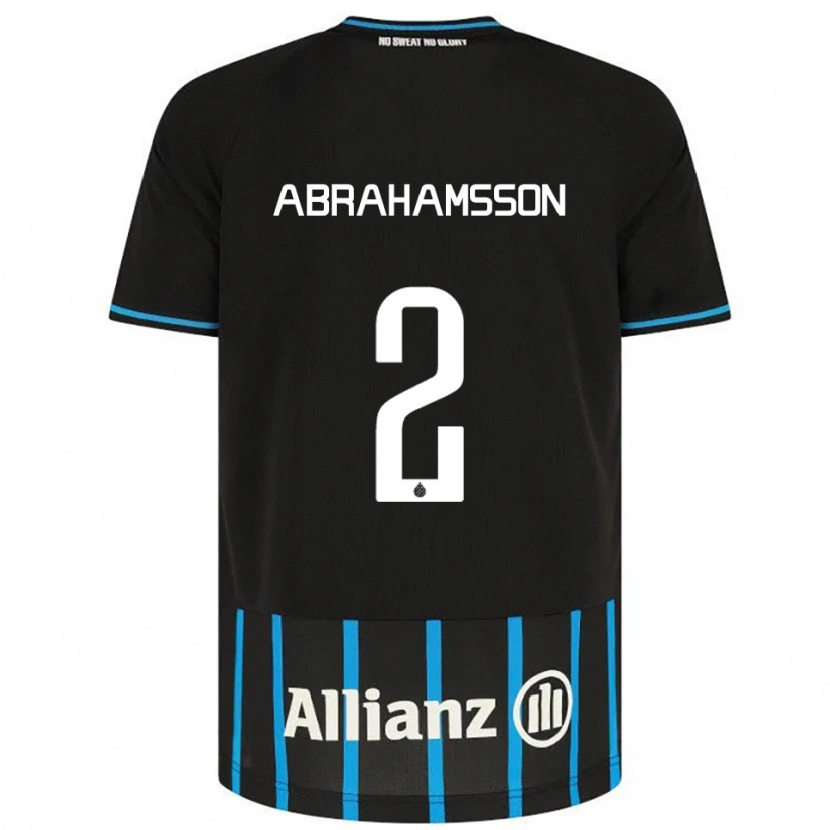 Danxen Børn Sejde Abrahamsson #2 Sort Blå Hjemmebane Spillertrøjer 2025/26 Trøje T-Shirt