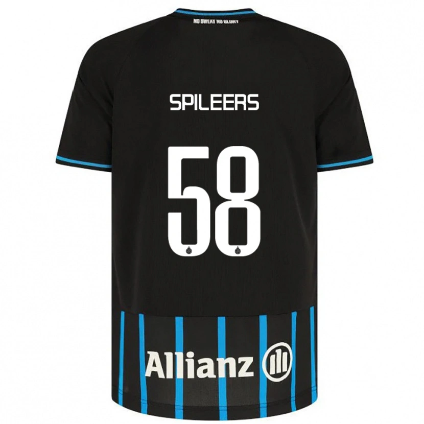 Danxen Børn Jorne Spileers #58 Sort Blå Hjemmebane Spillertrøjer 2025/26 Trøje T-Shirt