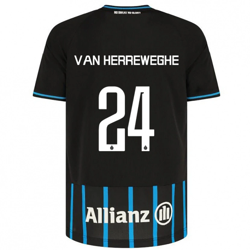 Danxen Børn Febe Van Herreweghe #24 Sort Blå Hjemmebane Spillertrøjer 2025/26 Trøje T-Shirt