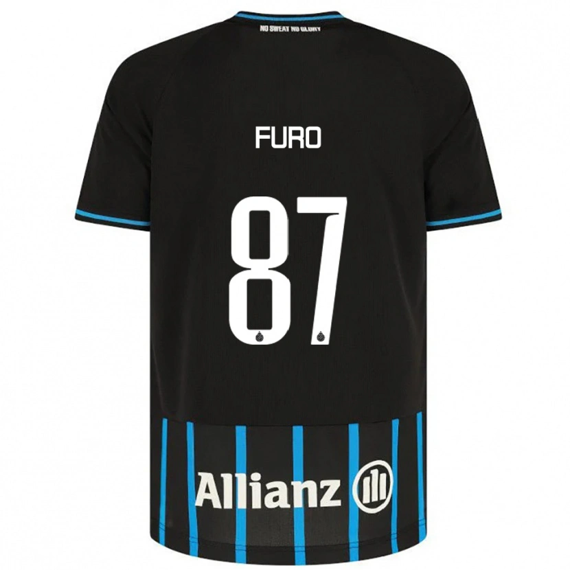 Danxen Børn Kaye Furo #87 Sort Blå Hjemmebane Spillertrøjer 2025/26 Trøje T-Shirt