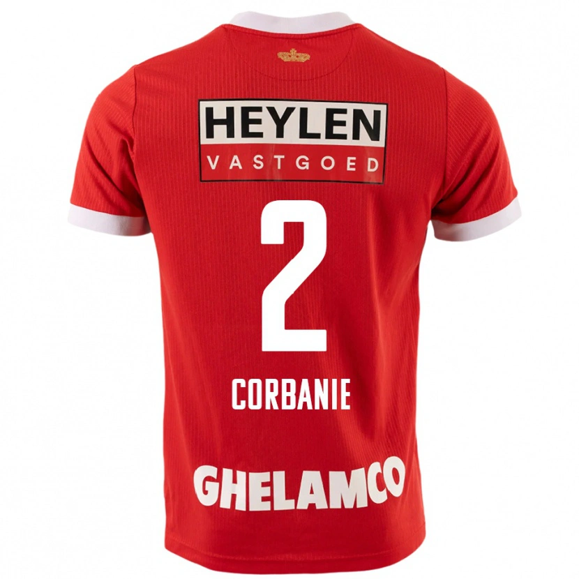 Danxen Børn Kobe Corbanie #2 Rød Hvid Hjemmebane Spillertrøjer 2025/26 Trøje T-Shirt