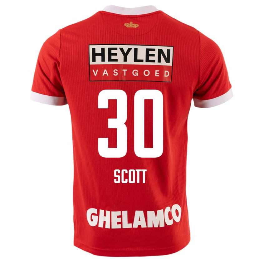 Danxen Børn Christopher Scott #30 Rød Hvid Hjemmebane Spillertrøjer 2025/26 Trøje T-Shirt