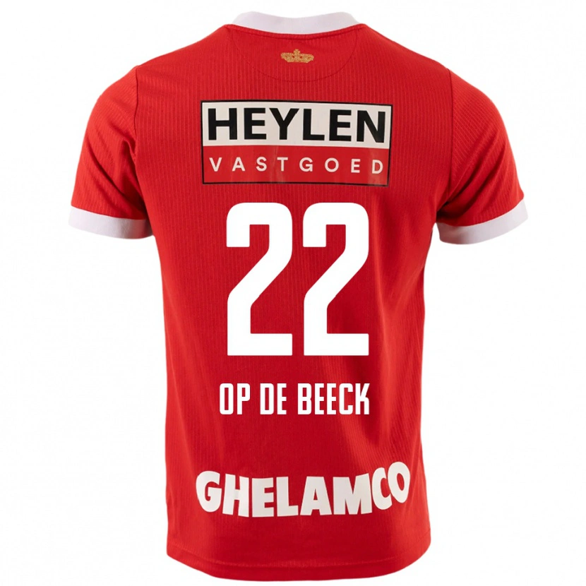 Danxen Børn Gregg Op De Beeck #22 Rød Hvid Hjemmebane Spillertrøjer 2025/26 Trøje T-Shirt
