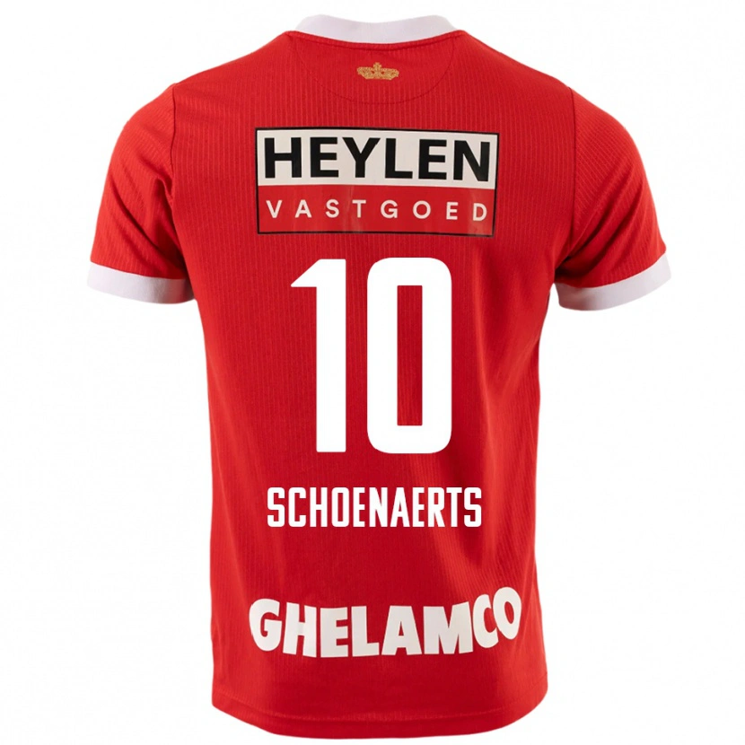 Danxen Børn Nand Schoenaerts #10 Rød Hvid Hjemmebane Spillertrøjer 2025/26 Trøje T-Shirt