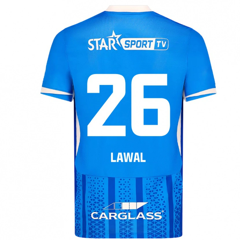 Danxen Børn Tobias Lawal #26 Blå Hvid Hjemmebane Spillertrøjer 2025/26 Trøje T-Shirt
