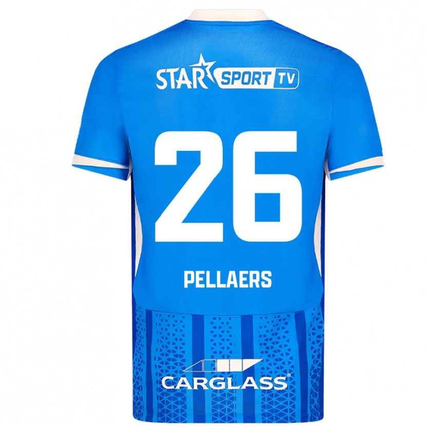 Danxen Børn Amanuel Pellaers #26 Blå Hvid Hjemmebane Spillertrøjer 2025/26 Trøje T-Shirt